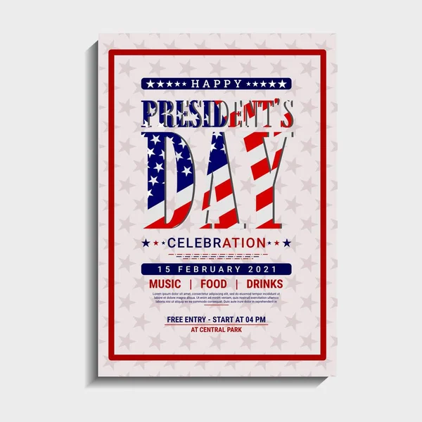 Modèle Fête Des Présidents Des États Unis Convient Aux Affiches — Image vectorielle