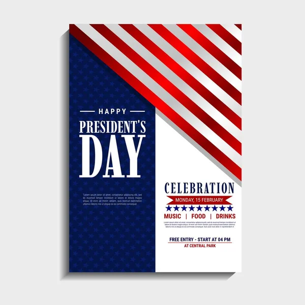 Modèle Fête Des Présidents Des États Unis Convient Aux Affiches — Image vectorielle