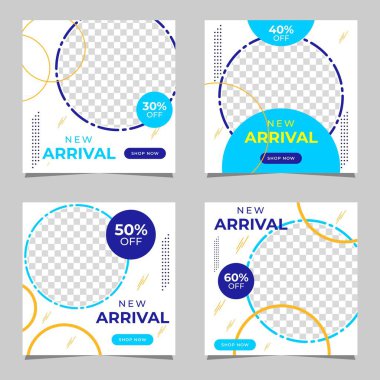 Düzenlenebilir kare pankart satışı sosyal medya posta şablon koleksiyonu