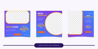 Dijital pazarlama ve satış promosyonu için sosyal medya şablonu