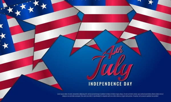 Joyeux Juillet Usa Independence Day Fond Avec Étoile Élément Lettrage — Image vectorielle