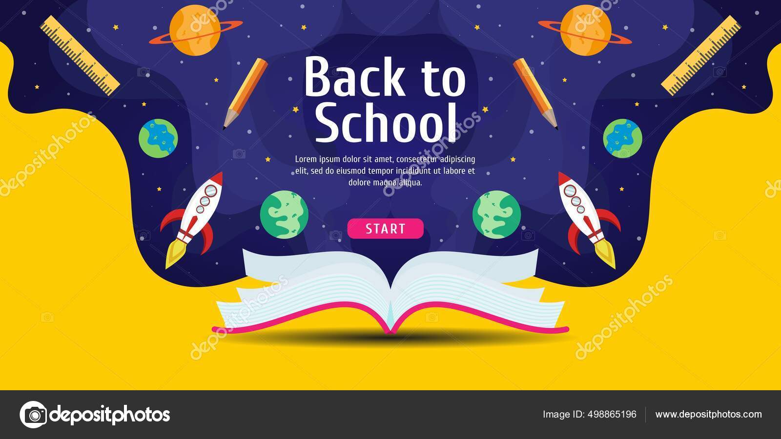 Voltar Fundo Escola Com Design Espaço Adequado Para Banner Cartaz Vetor ...