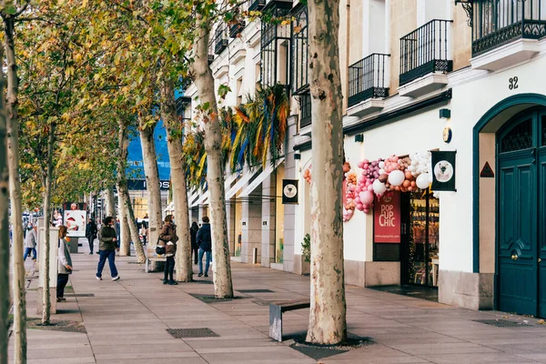 Scenic view of Serrano Street in Madrid — ストック写真