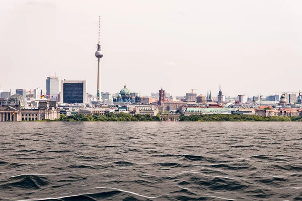 Hypothetical flood of water in Berlin due to the effects of global warming — Stock Photo, Image