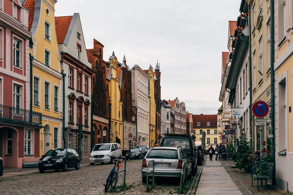 Eski Stralsund kasabasının manzarası