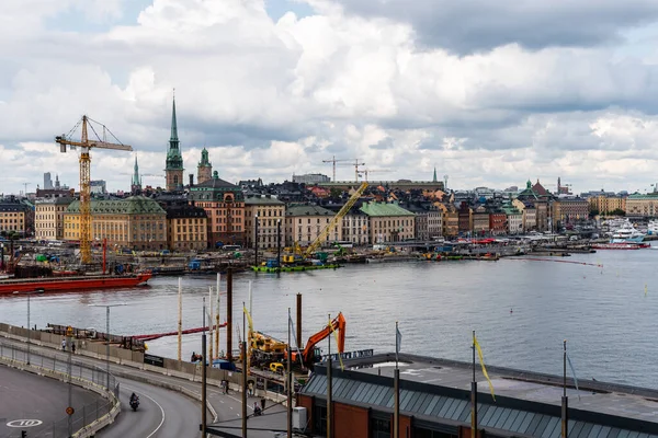 Anläggningsarbeten i Stockholms hamn — Stockfoto