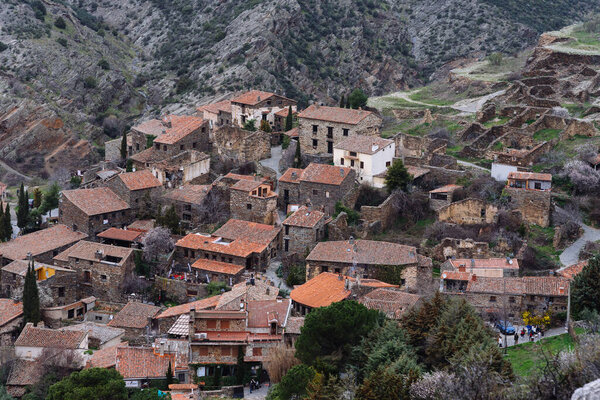 Panoramic view of the old and touristic village of Patones
