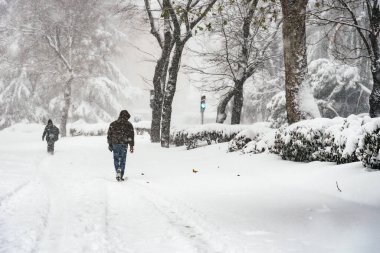 Madrid 'de şiddetli kar yağışı var, Filomena.