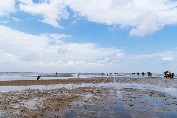 Пляж Куксхавен во время отлива — стоковое фото