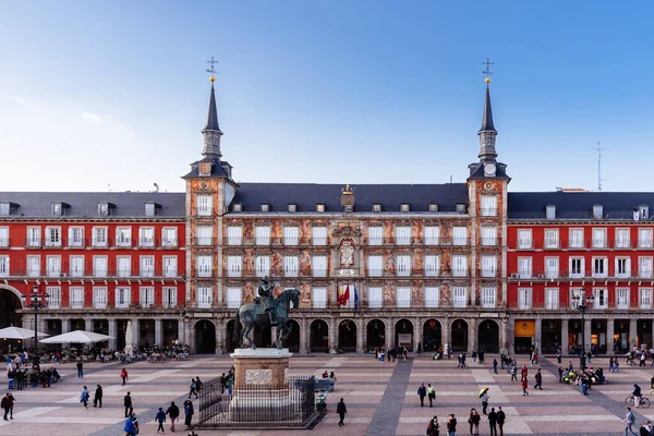 Plaza Mayor Square i Madrid. Hög vinkel vy — Stockfoto