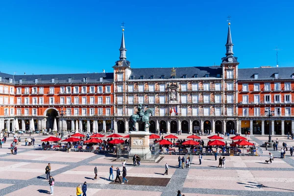 Sammlermarkt für Münzen und Briefmarken auf dem Plaza Mayor in Madrid — Stockfoto