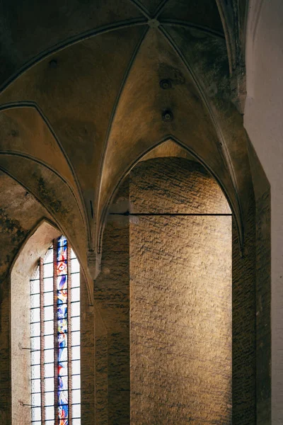 Veduta interna della navata della chiesa di Santa Maria a Stralsund — Foto Stock