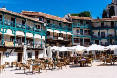 Central square of the town of Chinchon in Madrid clipart