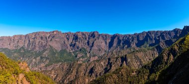 La Palma 'daki Ulusal Park Caldera de Taburiente Panoramik Manzarası