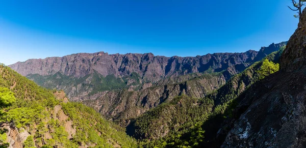 Panoramic View of the National Park Caldera de Taburiente in La Palma — Stock Photo, Image