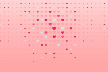 Kalp Arkaplanı Açık Pembe Şablon Retro