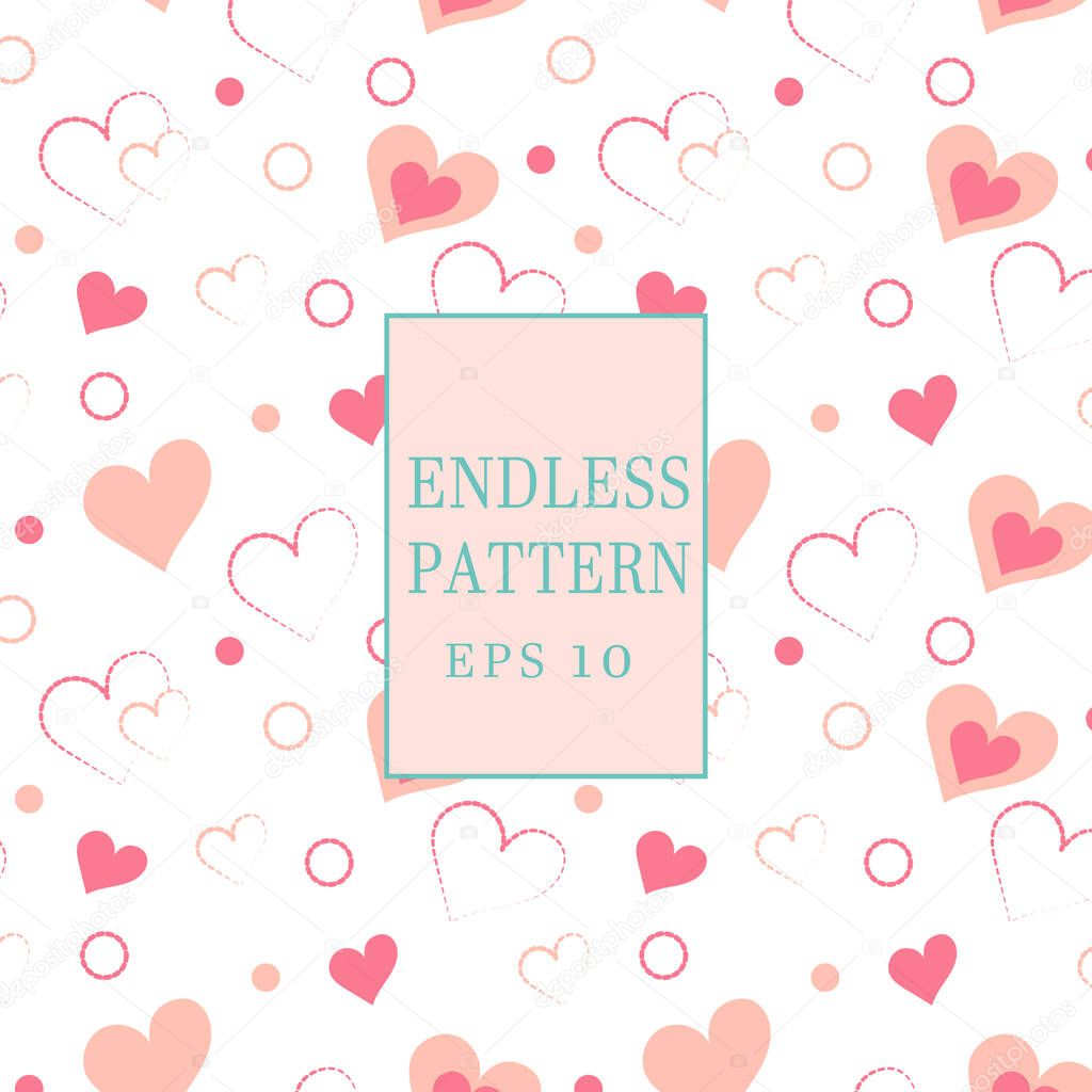 Heart HandDrawn Simple Seamless Pattern Soft Color