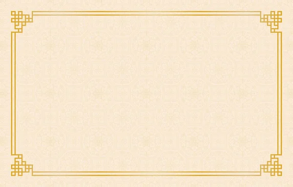 Прямоугольная Золотая Рамка Орнамент Установленным Парусом Шампанского Фона Узор Китайский — стоковый вектор