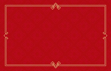 Kırmızı arka plan ve altın çerçeve, Çin desenli şablon sertifikası çerçeve, Çin tebrik kartları için desenli Çin süsü Çin yeni yılı, afiş, poster ve davetiye