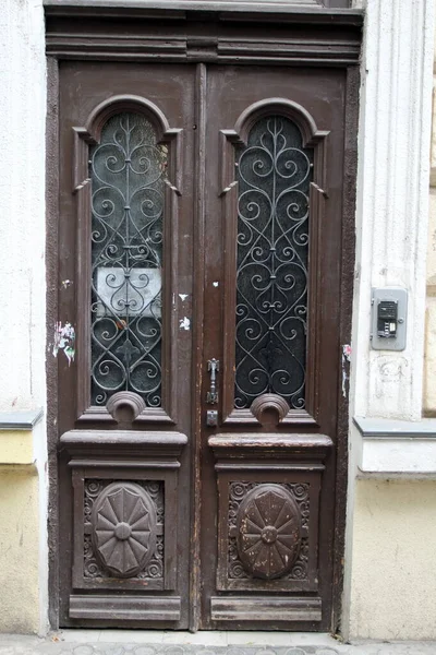 Hermosas Puertas Antiguas Fachada Del Edificio — Foto de Stock