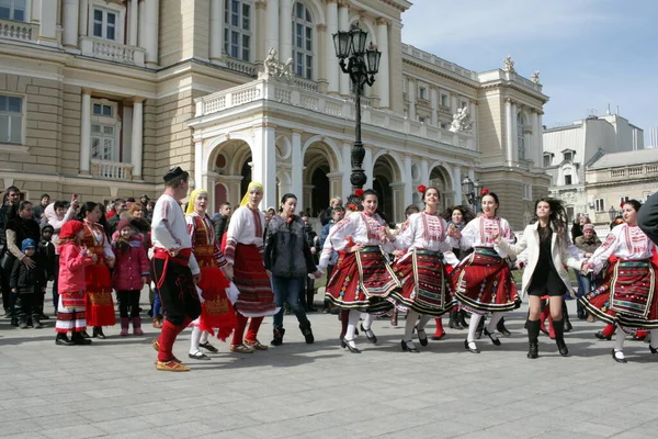 Odessa Regione Odessa Ucrainamarzo 2018I Bulgari Etnici Vestiti Con Costumi — Foto Stock