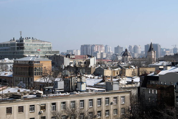 Aerial view of the streets of Odessa, Ukraine
