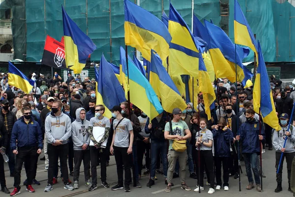 Odessa Ukraine2 2021Teilnehmer Der Veranstaltung Zum Siebten Jahrestag Der Verteidigung — Stockfoto