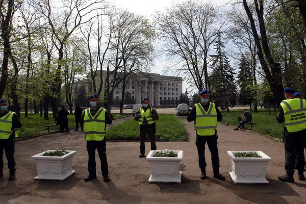 Odessa Ukraina Maj 2021 Nationalgardet Ukraina Nära Byggandet Huset Fackföreningar — Stockfoto