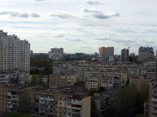 Flatgebouwen Met Meerdere Verdiepingen Uitzicht Vanaf Een Drone — Stockfoto