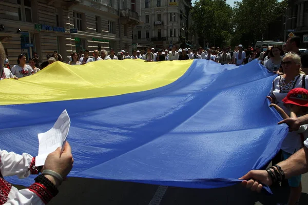 Odessa Ucraina28 Giugno 2021La Gente Porta Bandiera Ucraina — Foto Stock