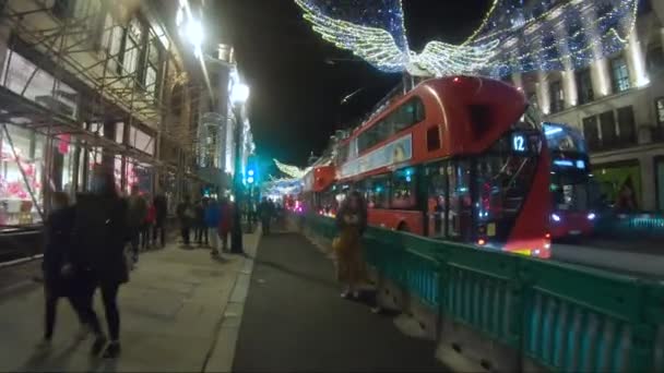 Pov Andando Pela Regent Street Durante Bloqueio Noite Londres — Vídeo de Stock