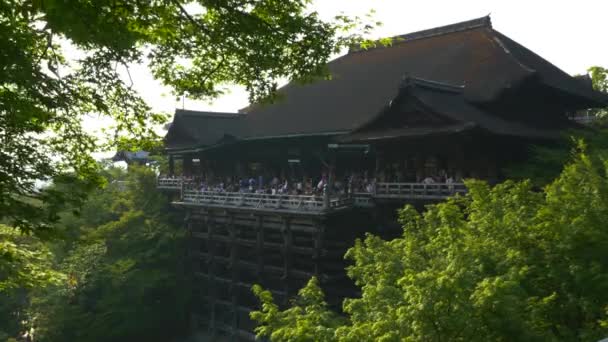 Prachtig Uitzicht Kiyomizu Dera Tempel Vanaf Uitkijkpunt Heuvel Kyoto Japan — Stockvideo