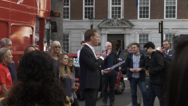 Lawrence Fox Fazendo Discurso Lançando Sua Campanha Prefeita Londres Westminster — Vídeo de Stock