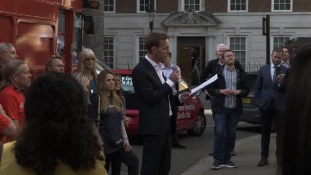 Лоуренс Фокс Начинает Свою Кампанию Мэра Лондона Вестминстере Потерянные — стоковое видео