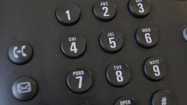 Botões Pressão Dedo Telefone Fixo Fechar Fechado — Vídeo de Stock