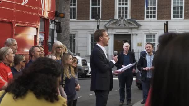 Lawrence Fox Lança Sua Campanha Eleitoral Prefeita Londres Smith Square — Vídeo de Stock