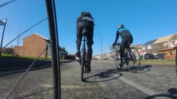 Low Angle Pov Cycling Road Uxbridge London — Stock video