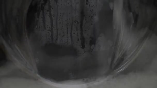 Close Washing Machine Door Splashing Bubbles Foam Soap Locked — Wideo stockowe