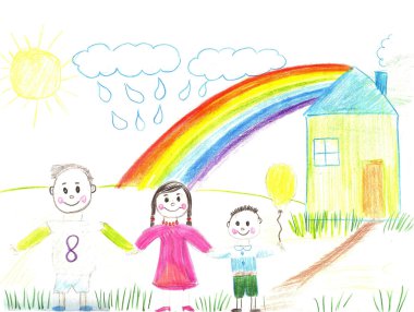 mutlu bir aile ile çocuk