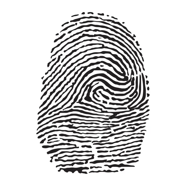 Vector black isolated fingerprint — Stock Vector