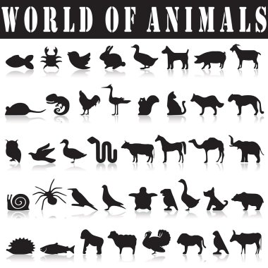 animal icons on a white background clipart