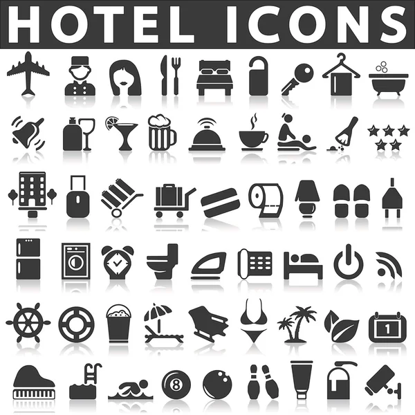 Hotel Icons on a white background — Stock Vector