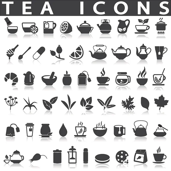 Tea icons on a white background — Stock Vector