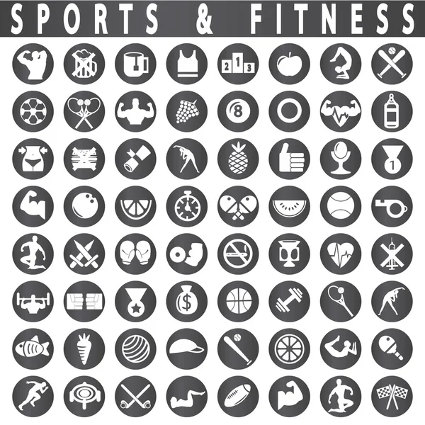 Fitness y deportes Iconos — Archivo Imágenes Vectoriales