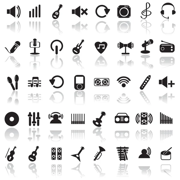 Iconos de música — Vector de stock