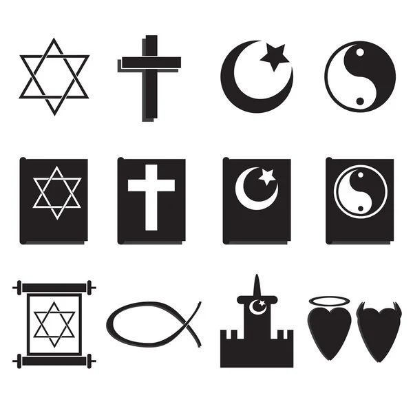 Иконы религий — стоковый вектор