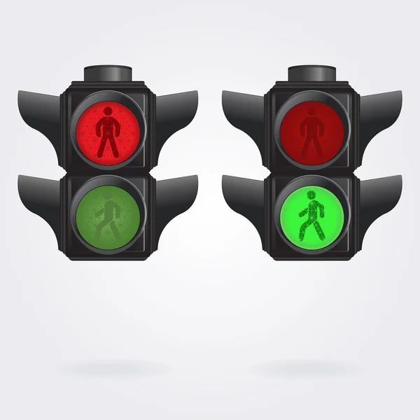 Realistic pedestrian traffic lights — Stock Vector