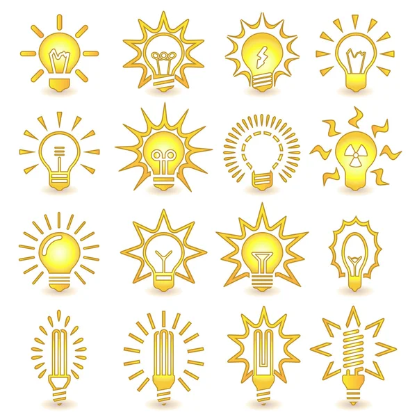 Light bulbs. Bulb icon set — Stock Vector