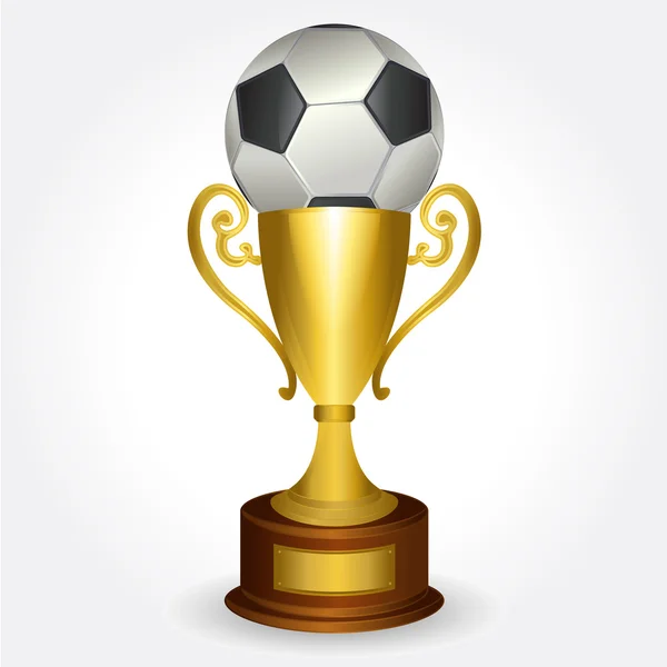 Bola y trofeo — Vector de stock