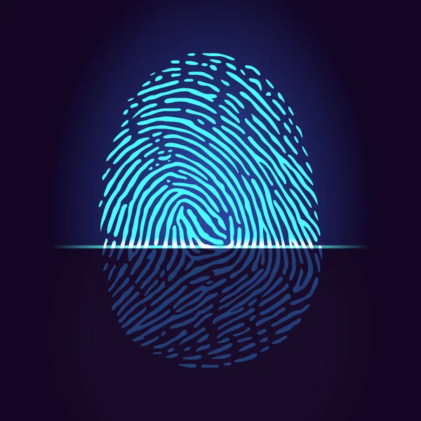 Fingerprint scanner system — Stock Vector